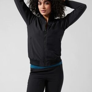 Athleta Women's Black Bomber Jacket